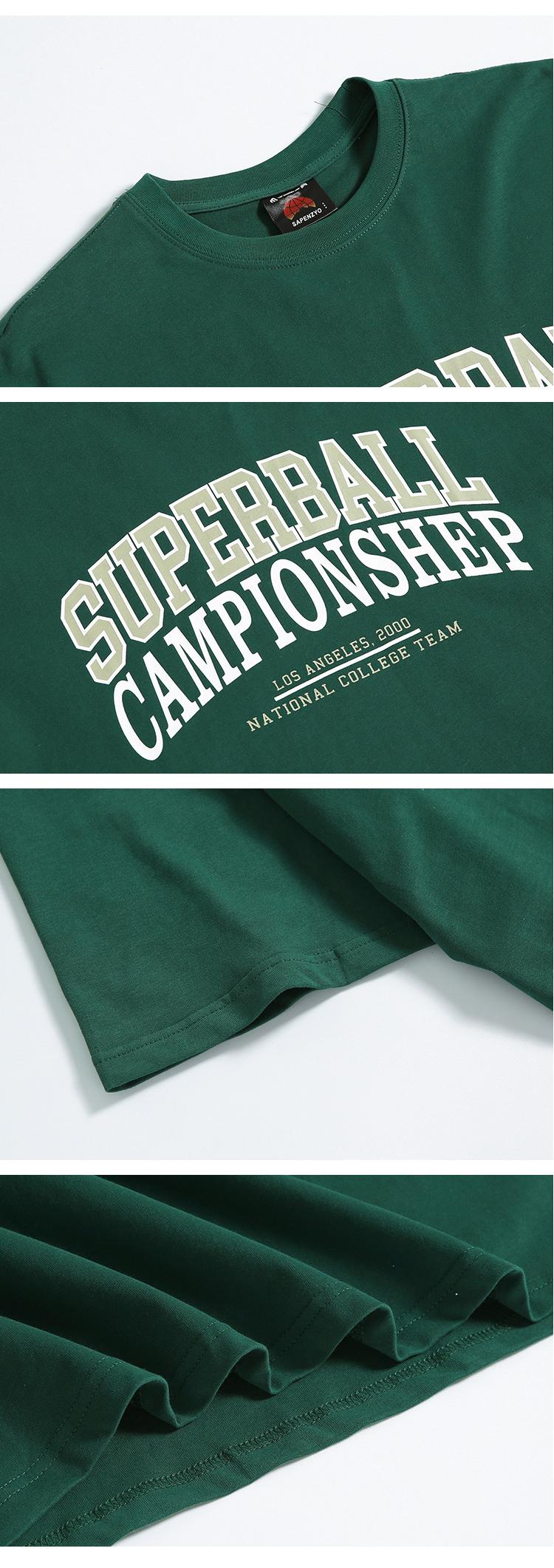 Men's summer loose cotton short sleeve round neck T-shirt with letter print