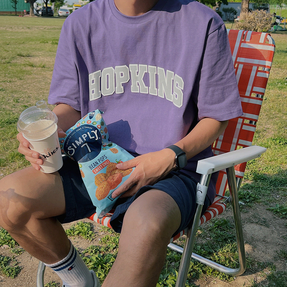 Japanese retro foam print T-shirt