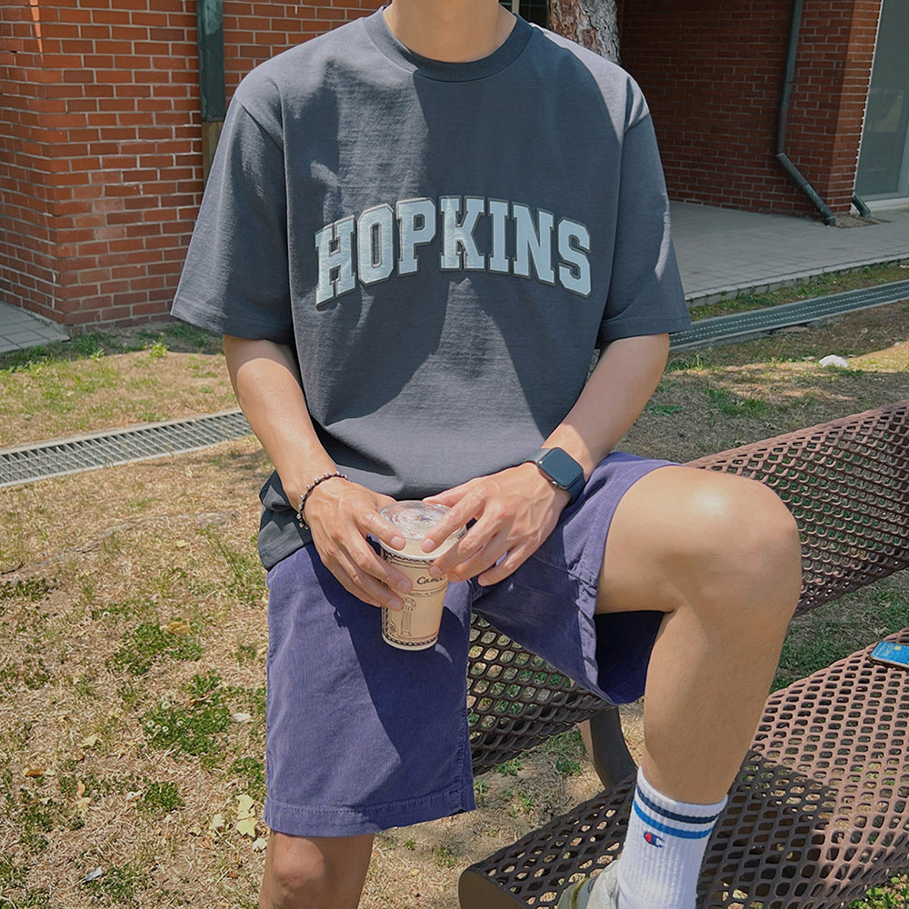 Japanese retro foam print T-shirt