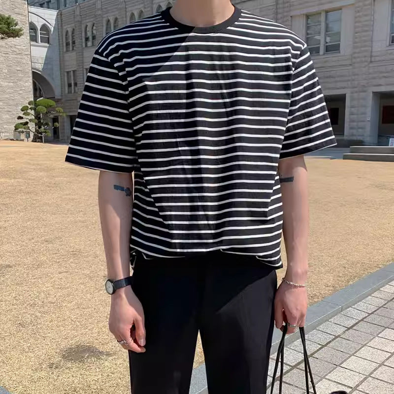 Men's Striped Short Sleeve T-shirt Couple Outfit
