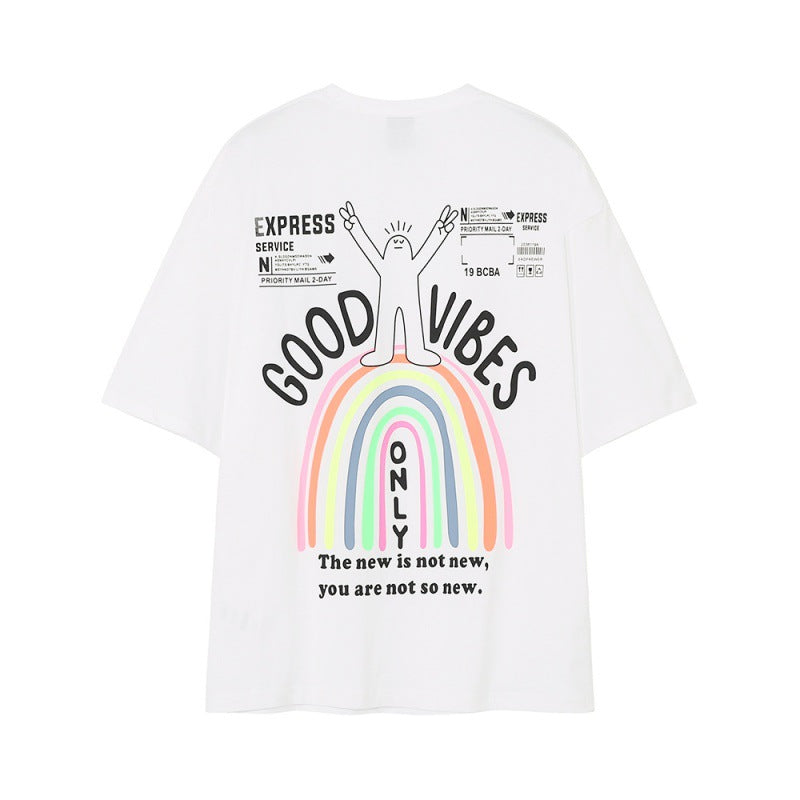 Men's summer short-sleeved T-shirt Korean style trendy loose half-sleeve