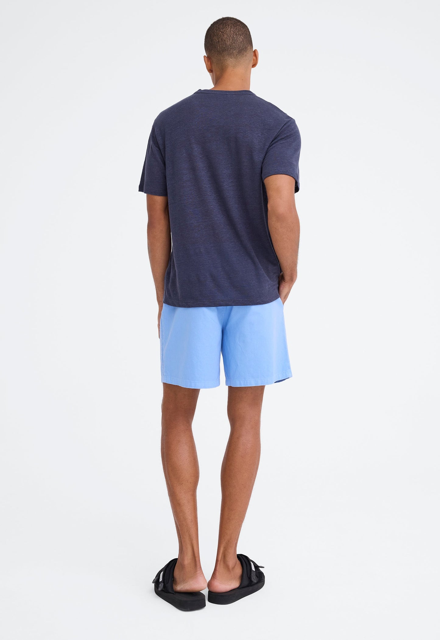 Line Linen Tee - Billy Blue