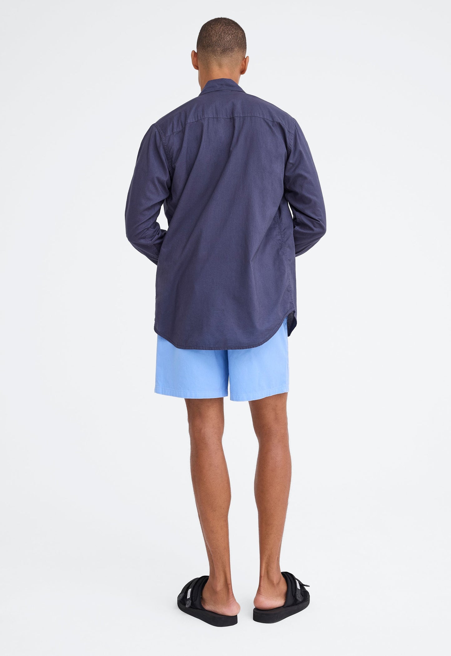 Folded Collar Cotton Shirt - Billy Blue