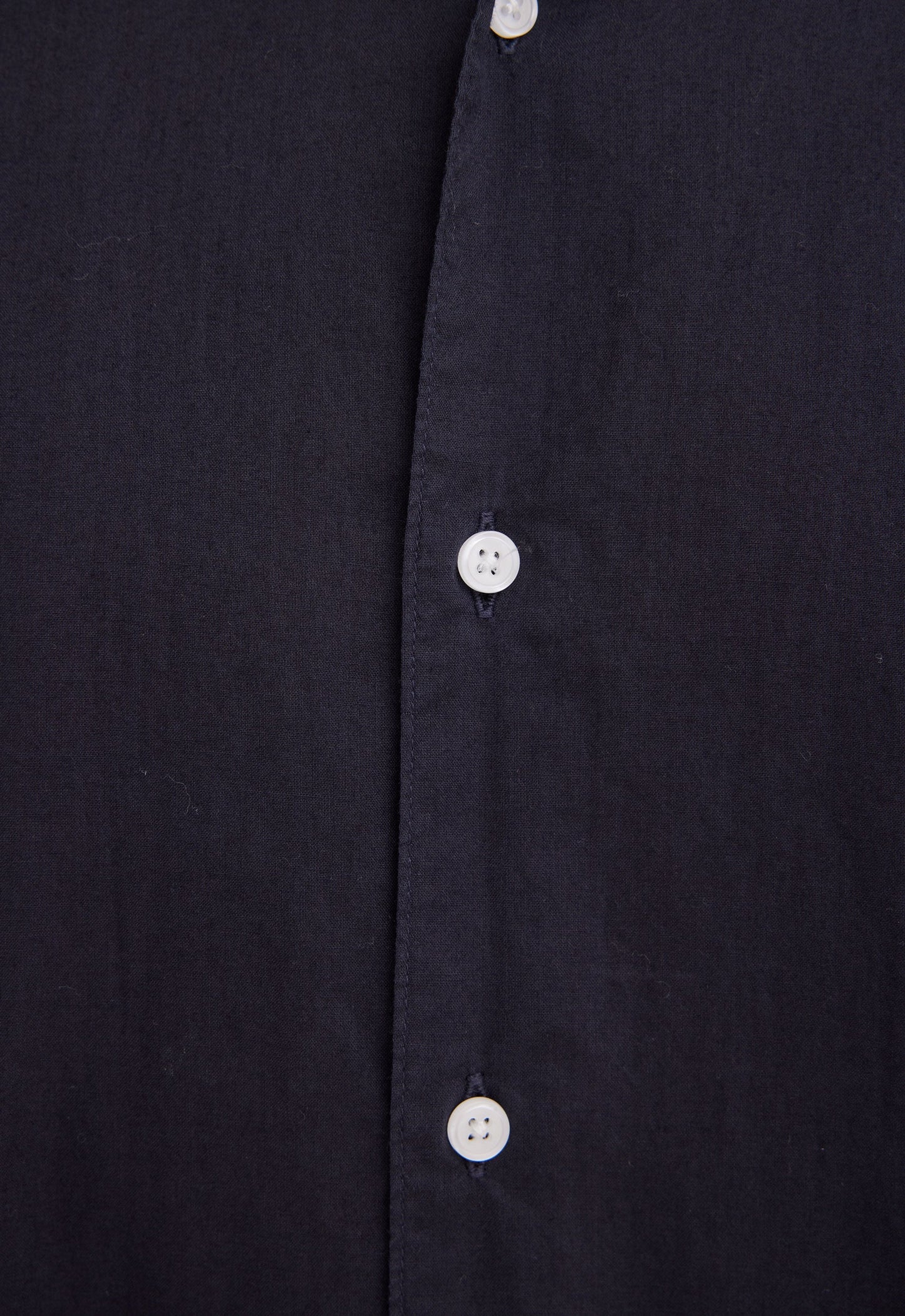 Folded Collar Cotton Shirt - Darkest Navy
