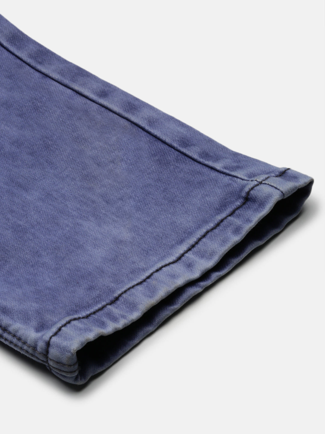 Men's Blue Solid Straight Fit Low-Rise Heavy Fade Acid Wash Stretchable Jeans