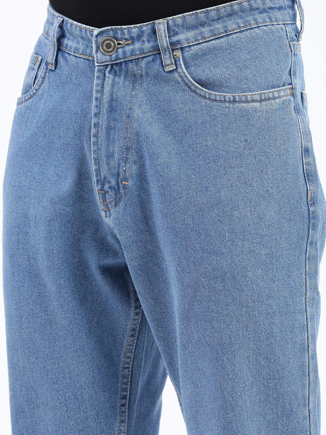 Men's Blue Regular Fit Cropped Jeans