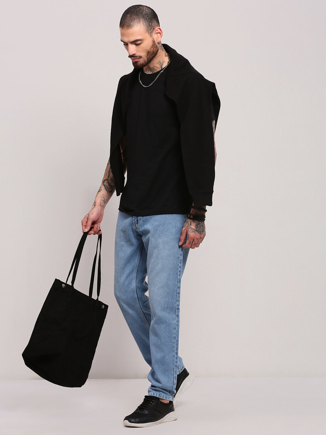 Men's Blue Straight Fit Low-Rise Jeans