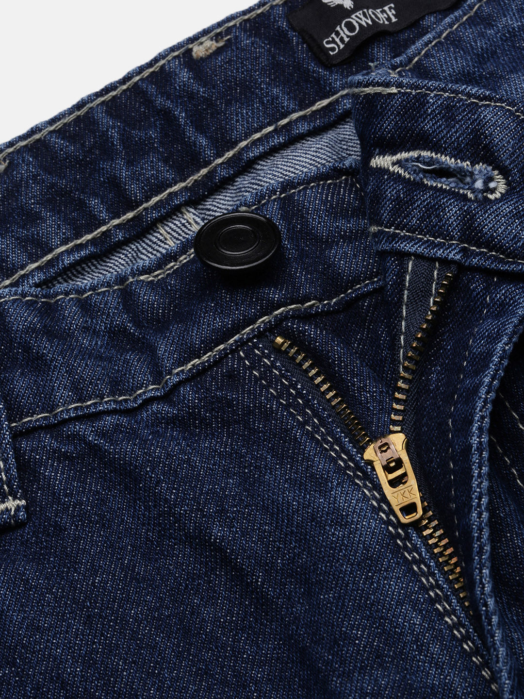 Men's Blue Solid Straight Fit Jeans