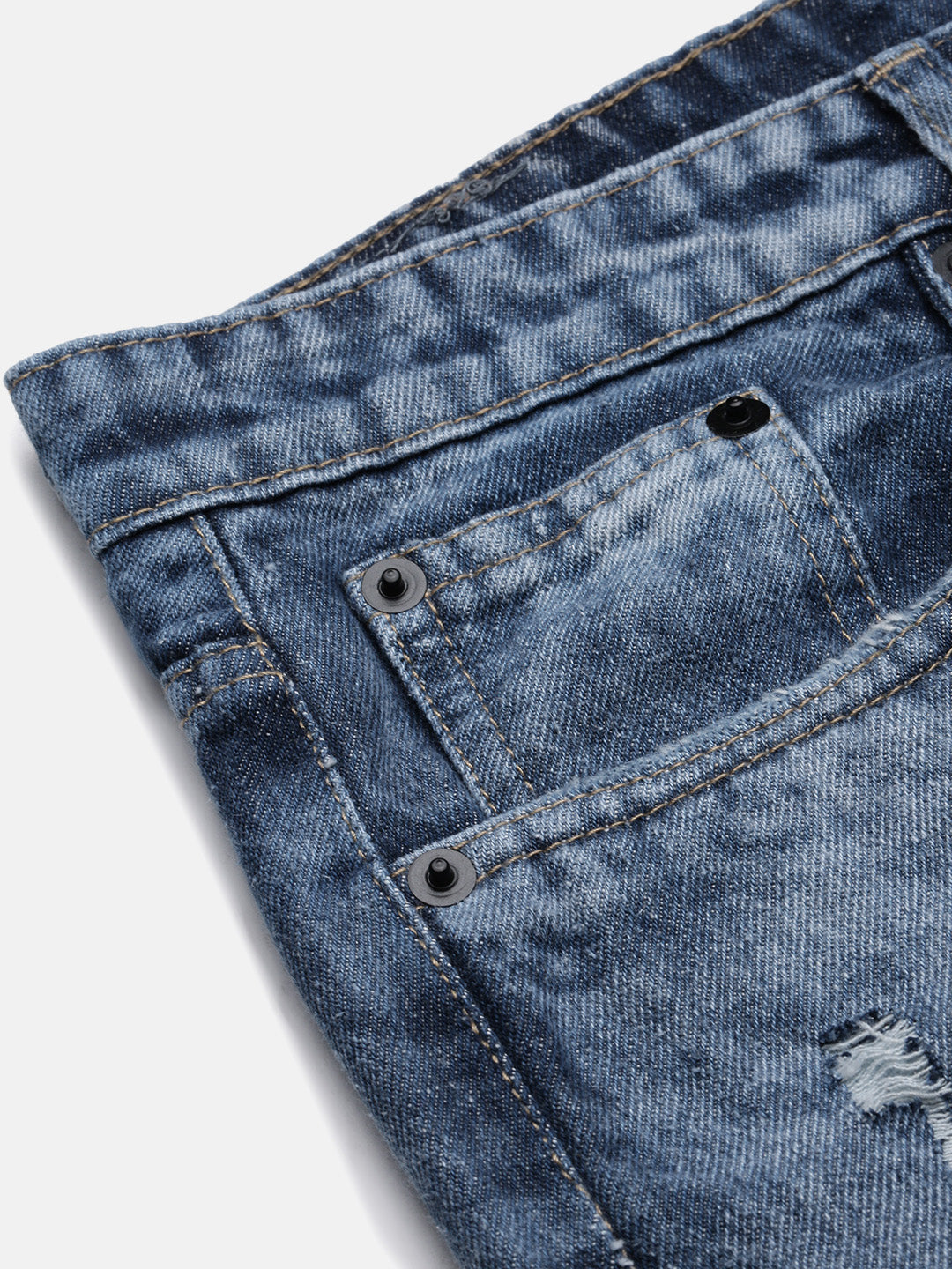 Men's Blue Solid Straight Fit Jeans