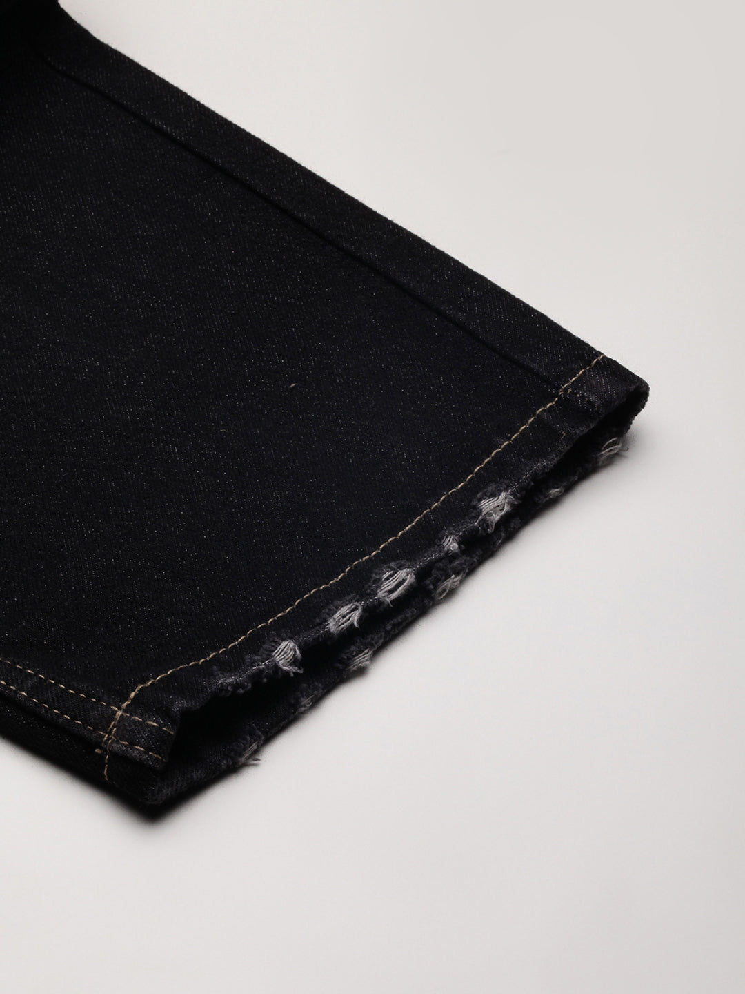 Men's Black Solid Straight Fit Jeans