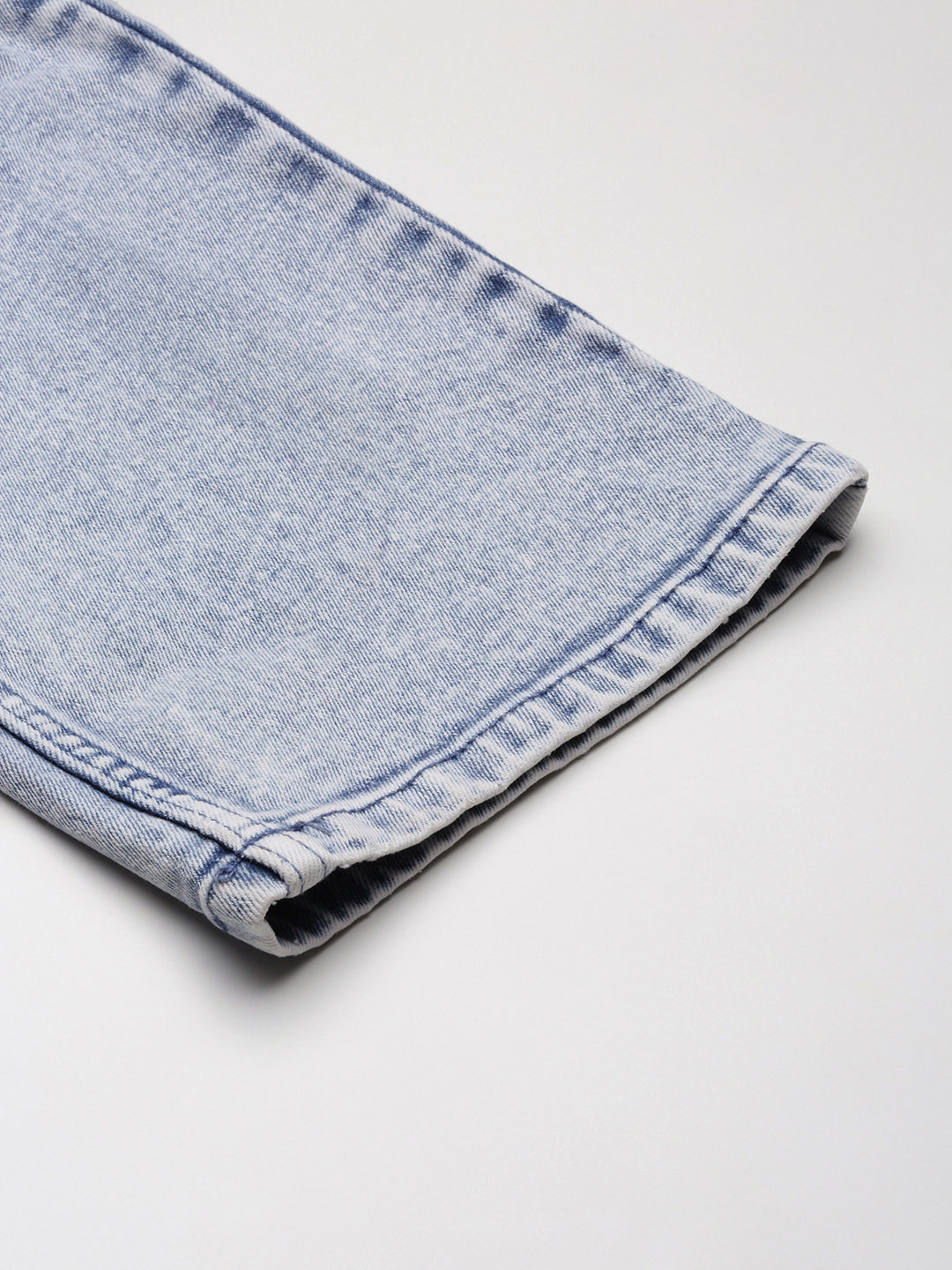 Men's Blue Solid Denim Straight Fit Jeans