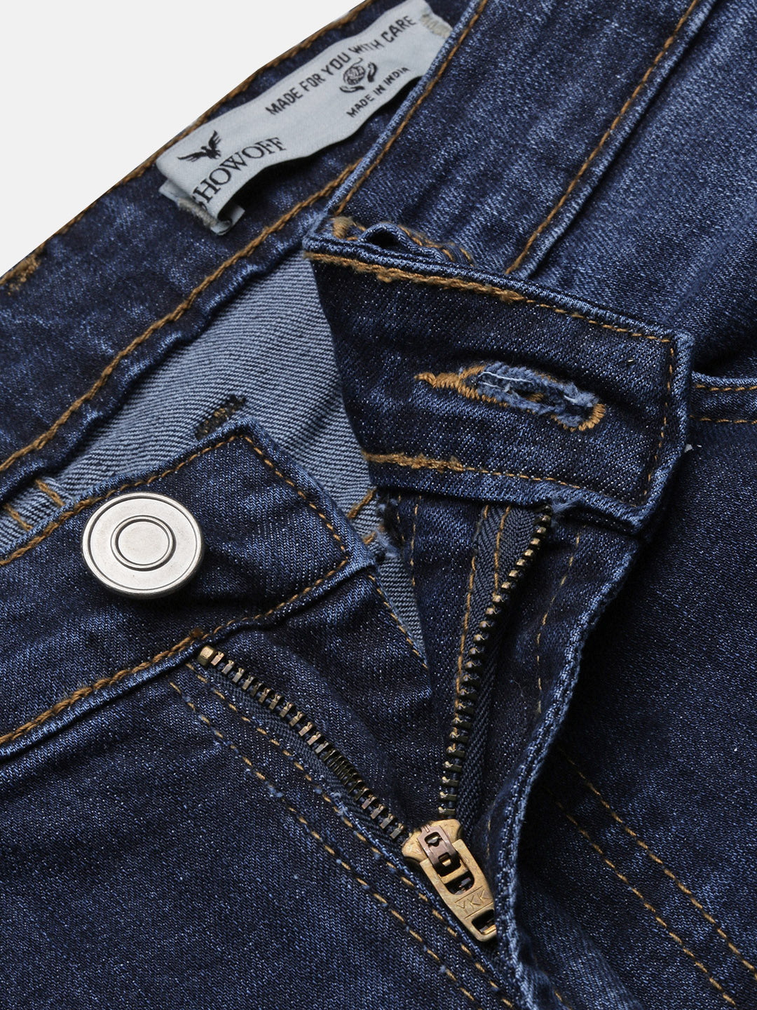 Men's Blue Solid Straight Fit Jeans