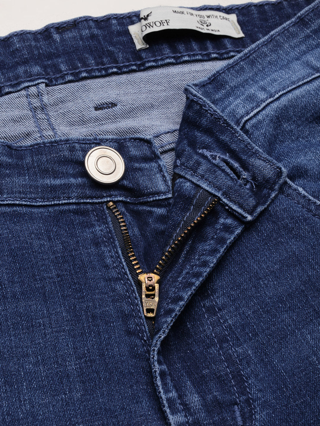 Men's Blue Solid Straight Fit Jeans