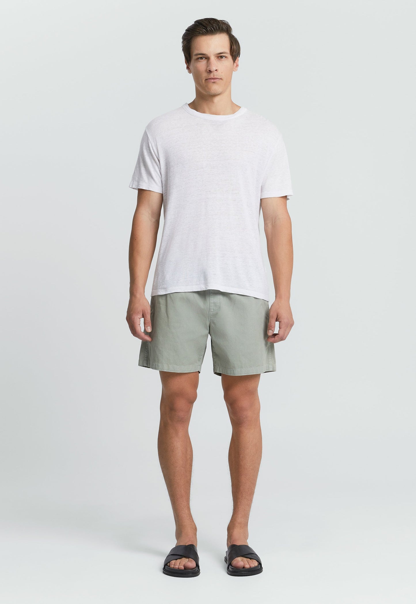 Line Linen Tee - White