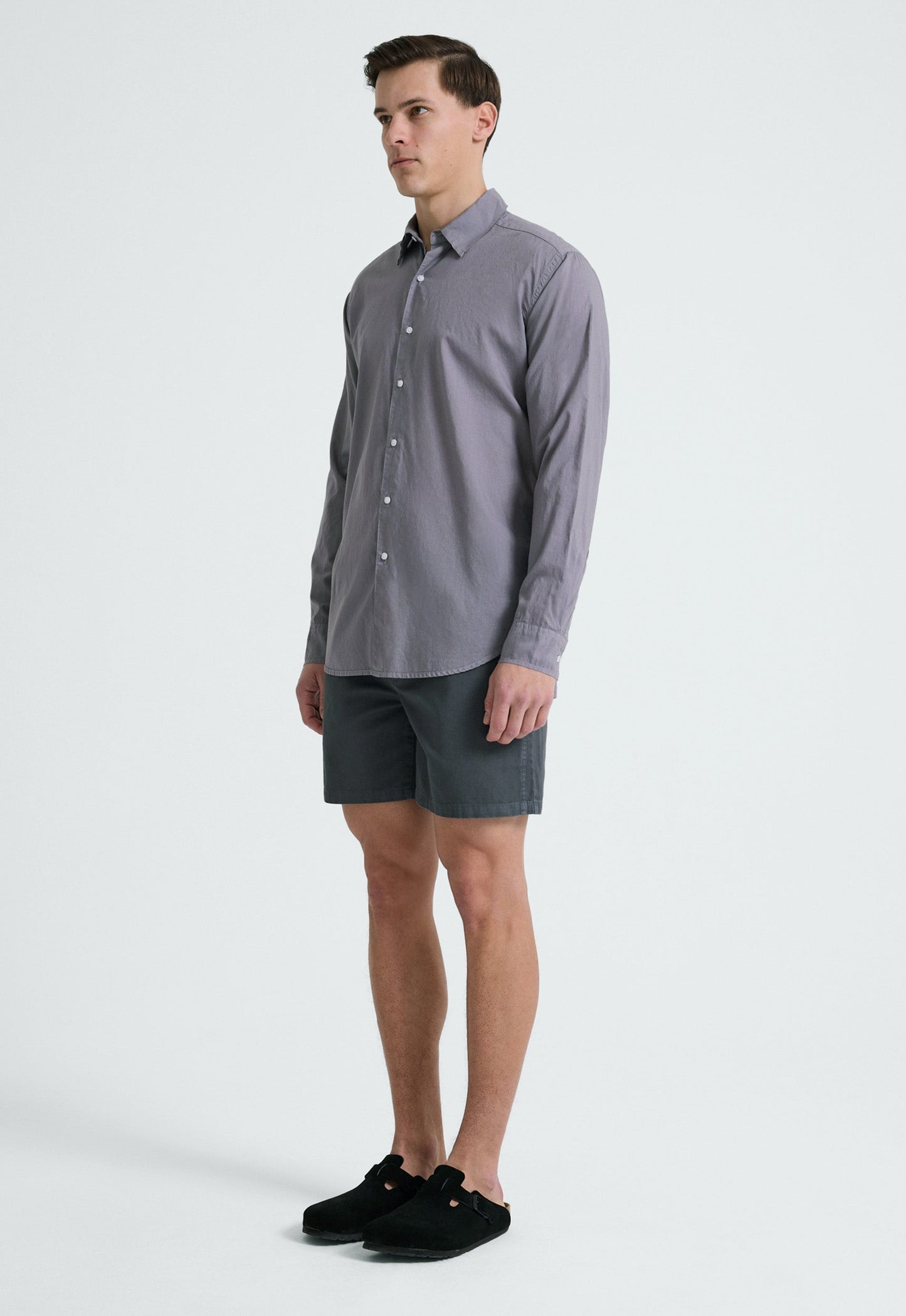 Folded Collar Cotton Shirt - Lama Tint