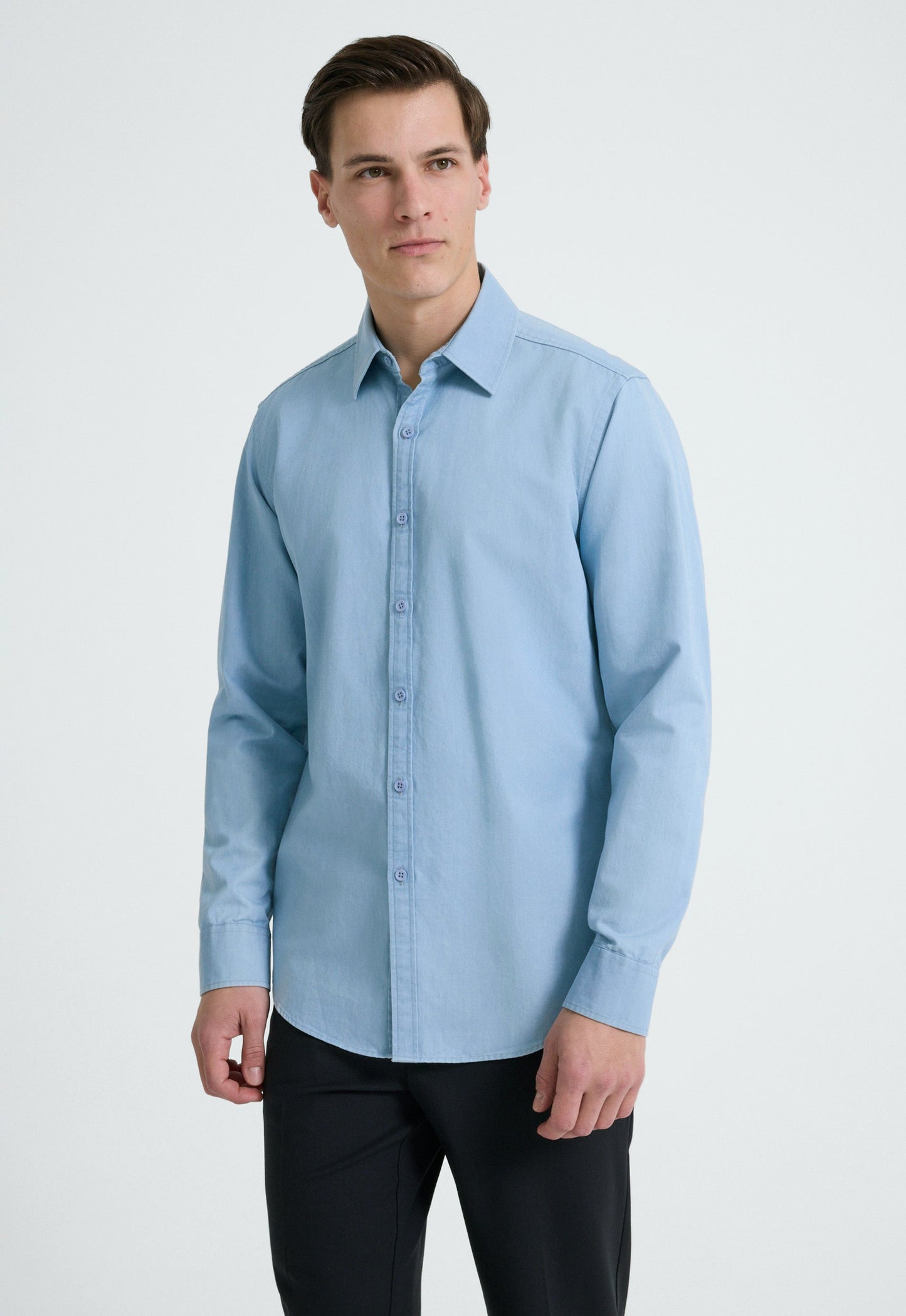Alwyn Cotton Shirt - Bleached Denim