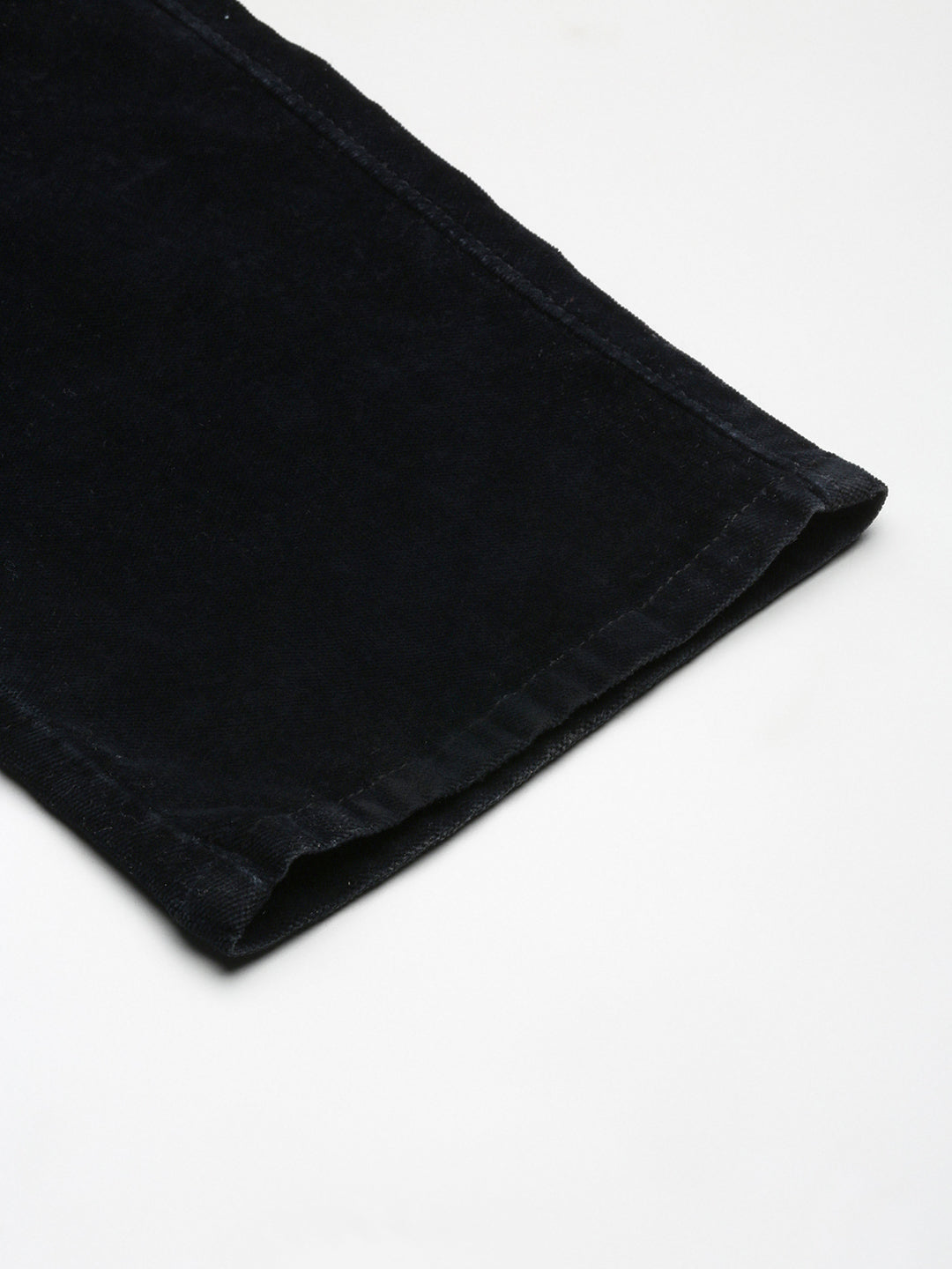 Men's Navy Blue Solid Straight Fit Jeans