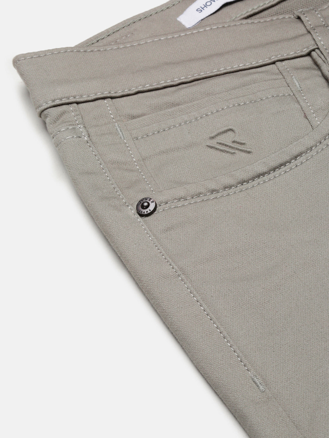 Men's Green Slim Fit Low-Rise Jeans