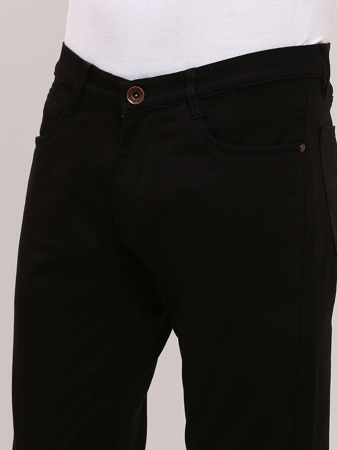 Men's Black Low-Rise Slim Fit Jeans