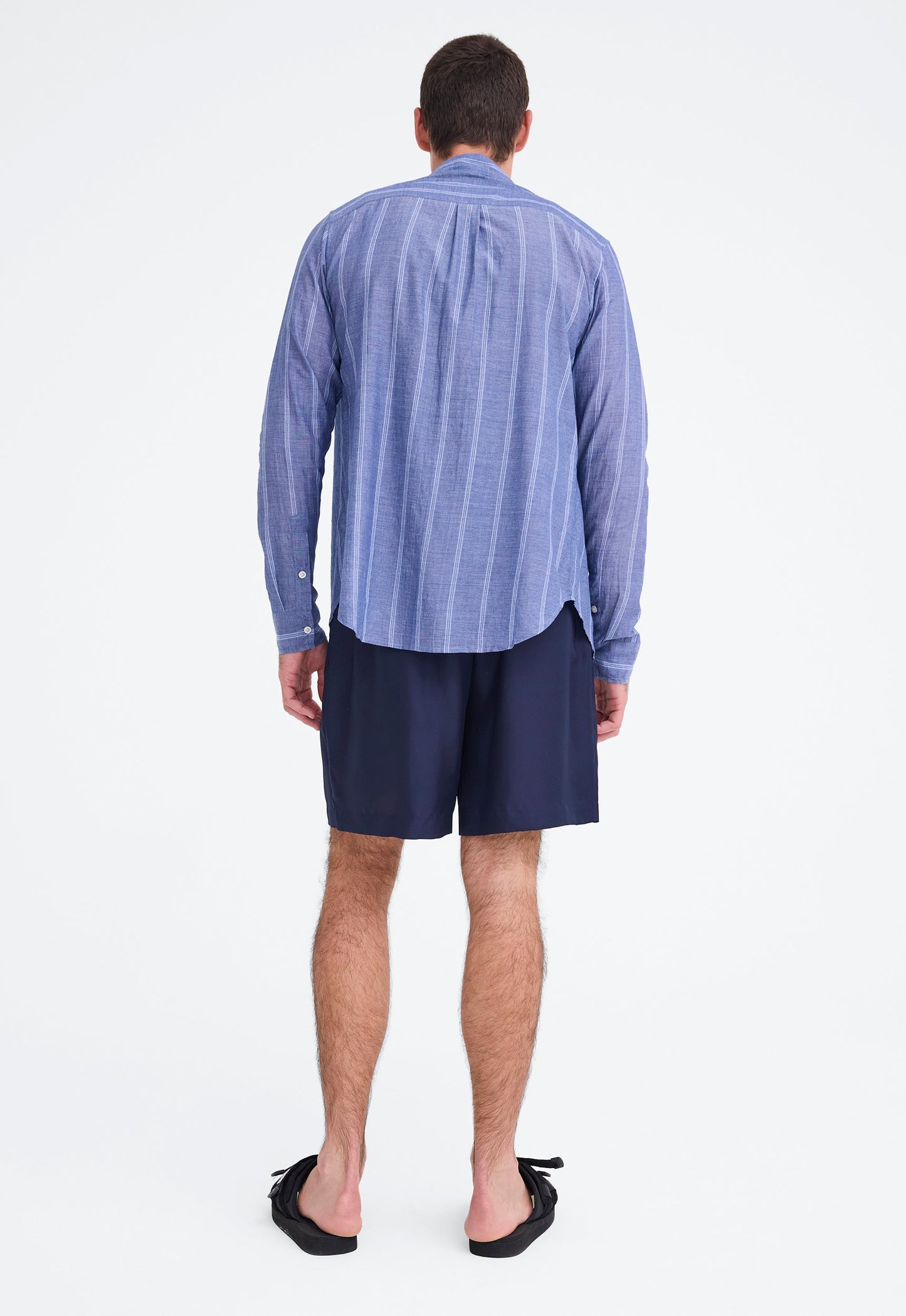 Beckett Shirt - Wide Stripe Denim Blue