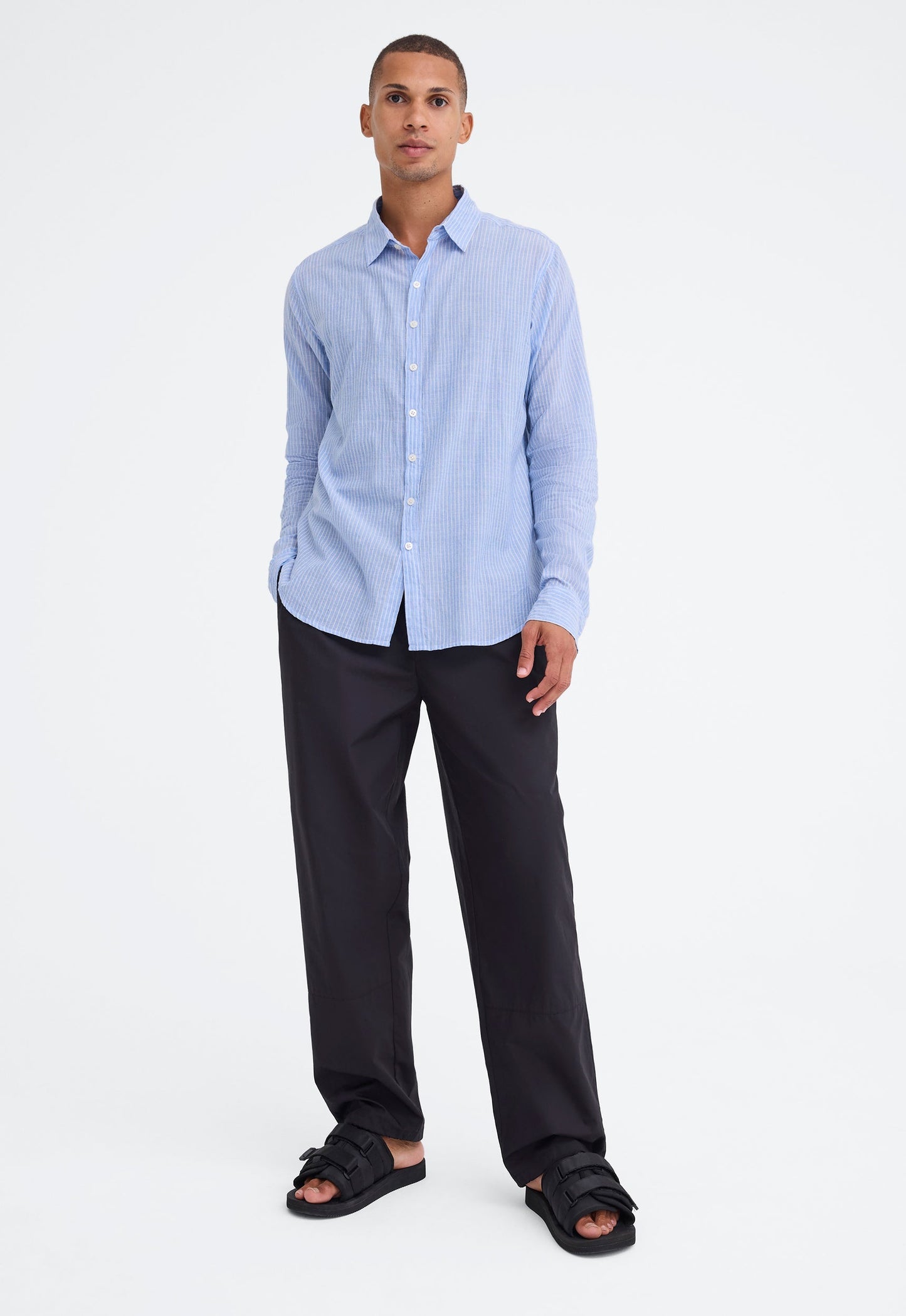 Beckett Shirt - Ticking Stripe Chambray