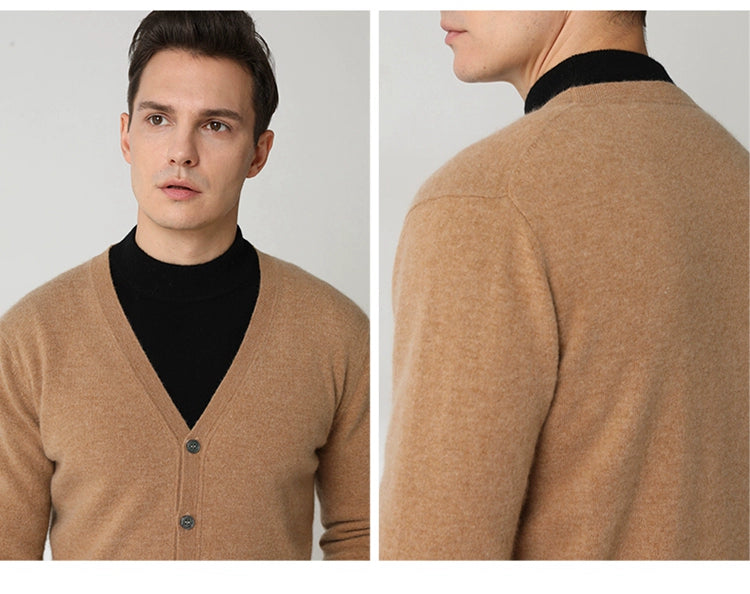 Men's V-neck button-down loose casual sweater cardigan