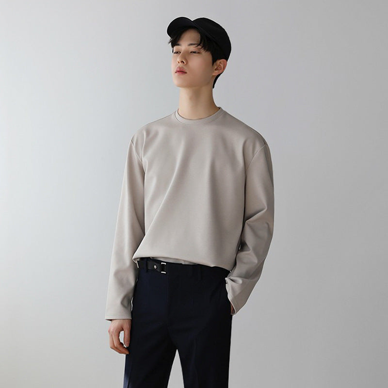 Autumn Korean style solid color long sleeve T-shirt