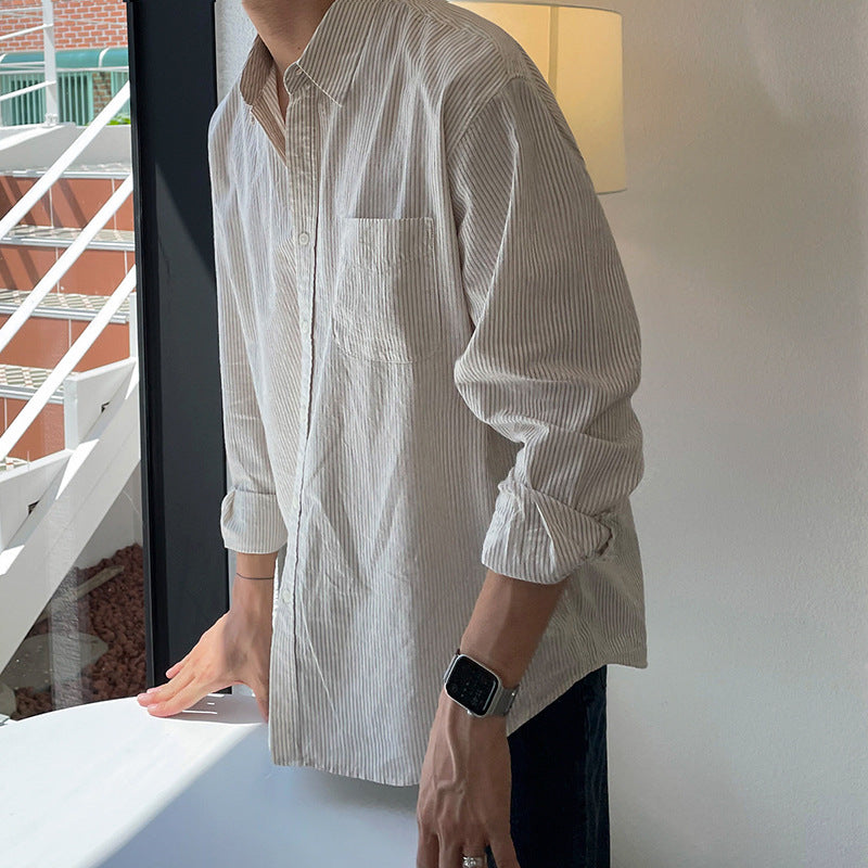 Men's long sleeve striped shirt