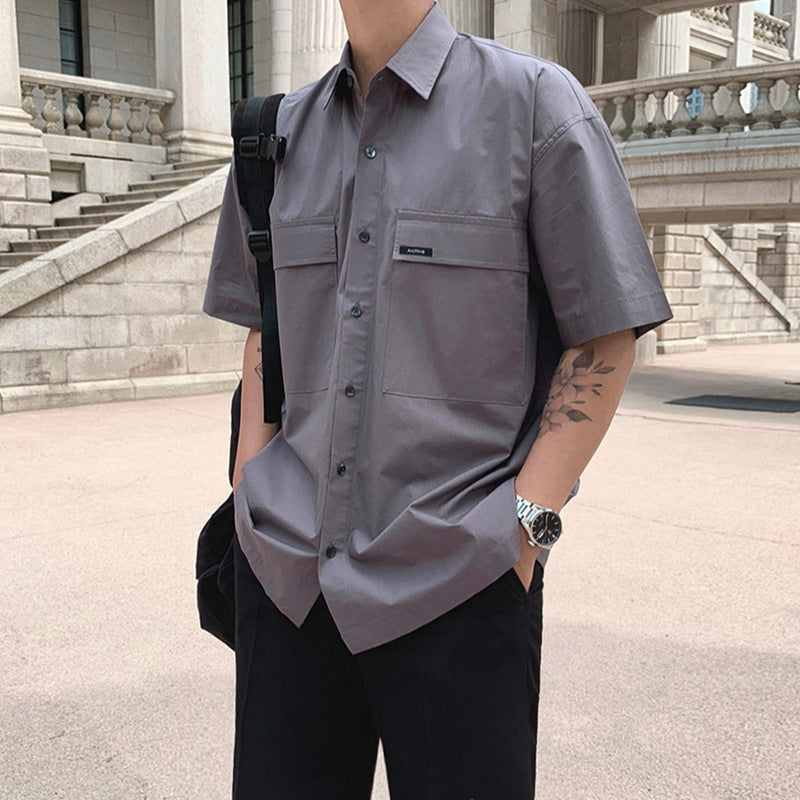 Japanese workwear short-sleeved shirt