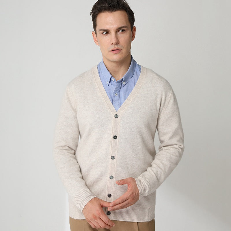 Men's V-neck button-down loose casual sweater cardigan