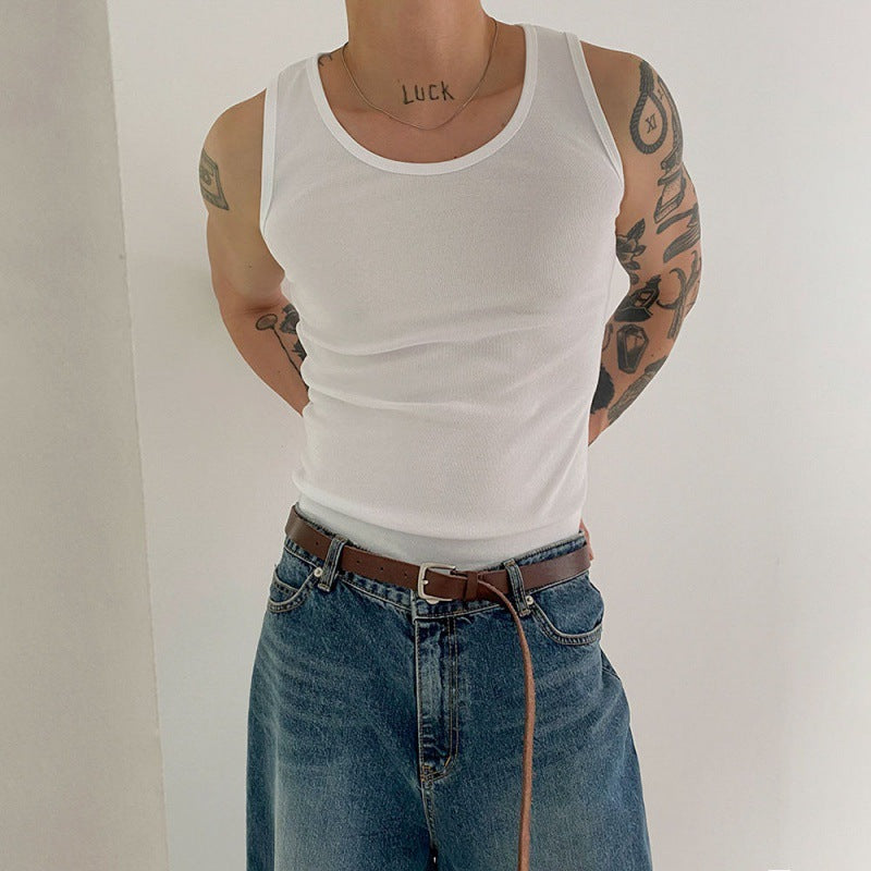 American style men's pure cotton vest