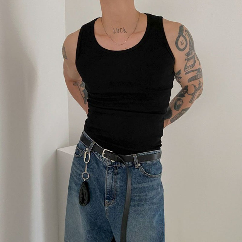 American style men's pure cotton vest