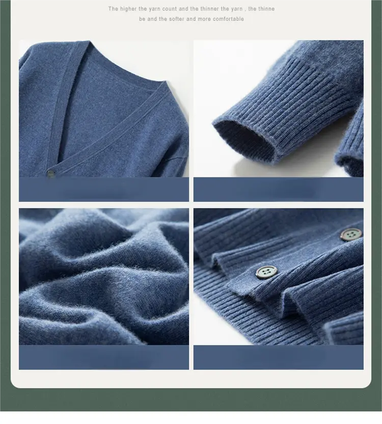 Men's V-neck button-down loose casual sweater cardigan