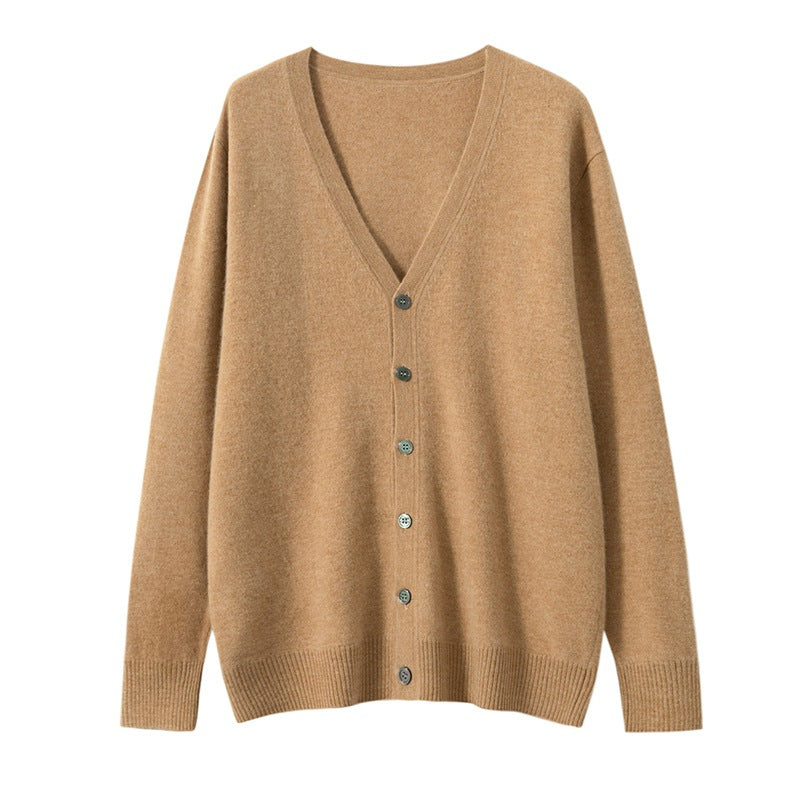 Men's V-neck button-down loose casual sweater cardigan