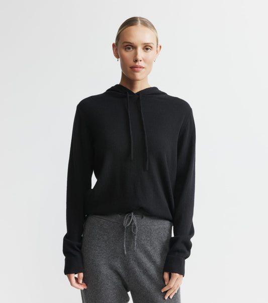 Unisex Cashmere Hoodie - Black