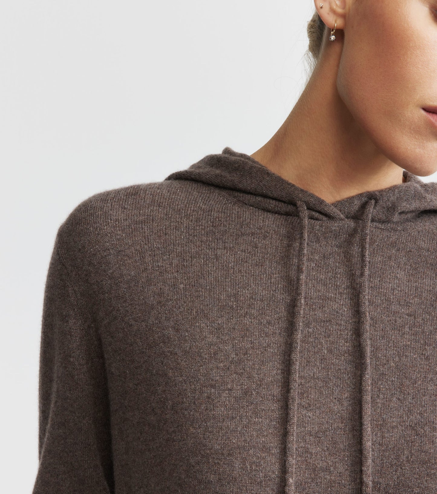 Unisex Cashmere Hoodie - Brown Melange