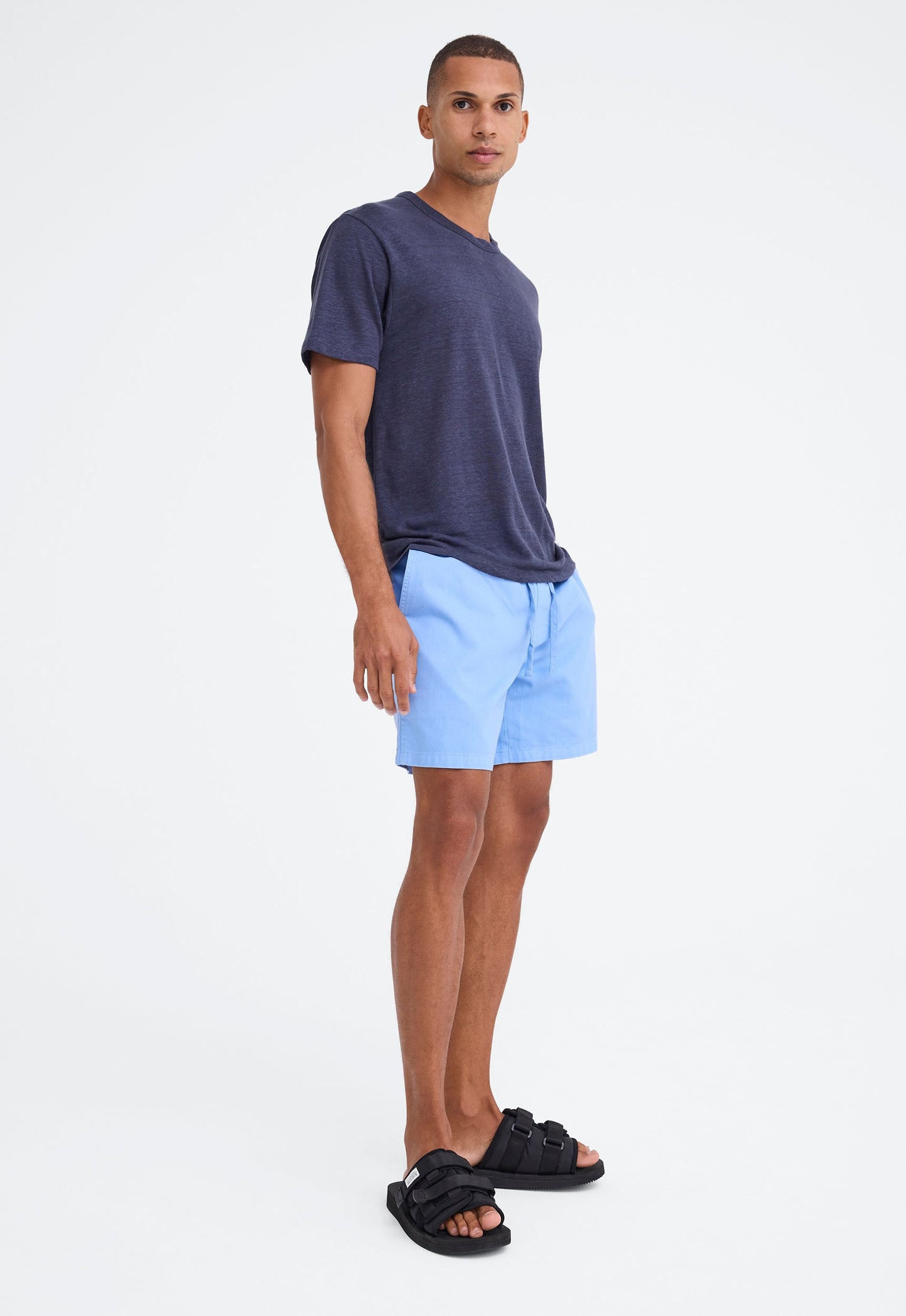 Line Linen Tee - Billy Blue