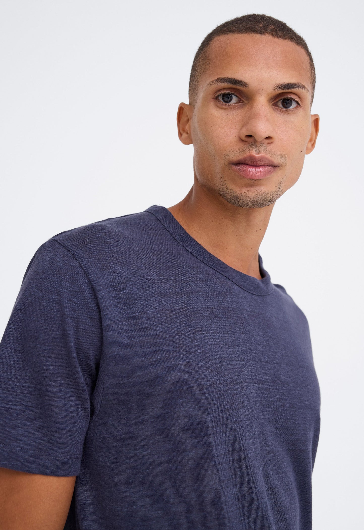 Line Linen Tee - Billy Blue