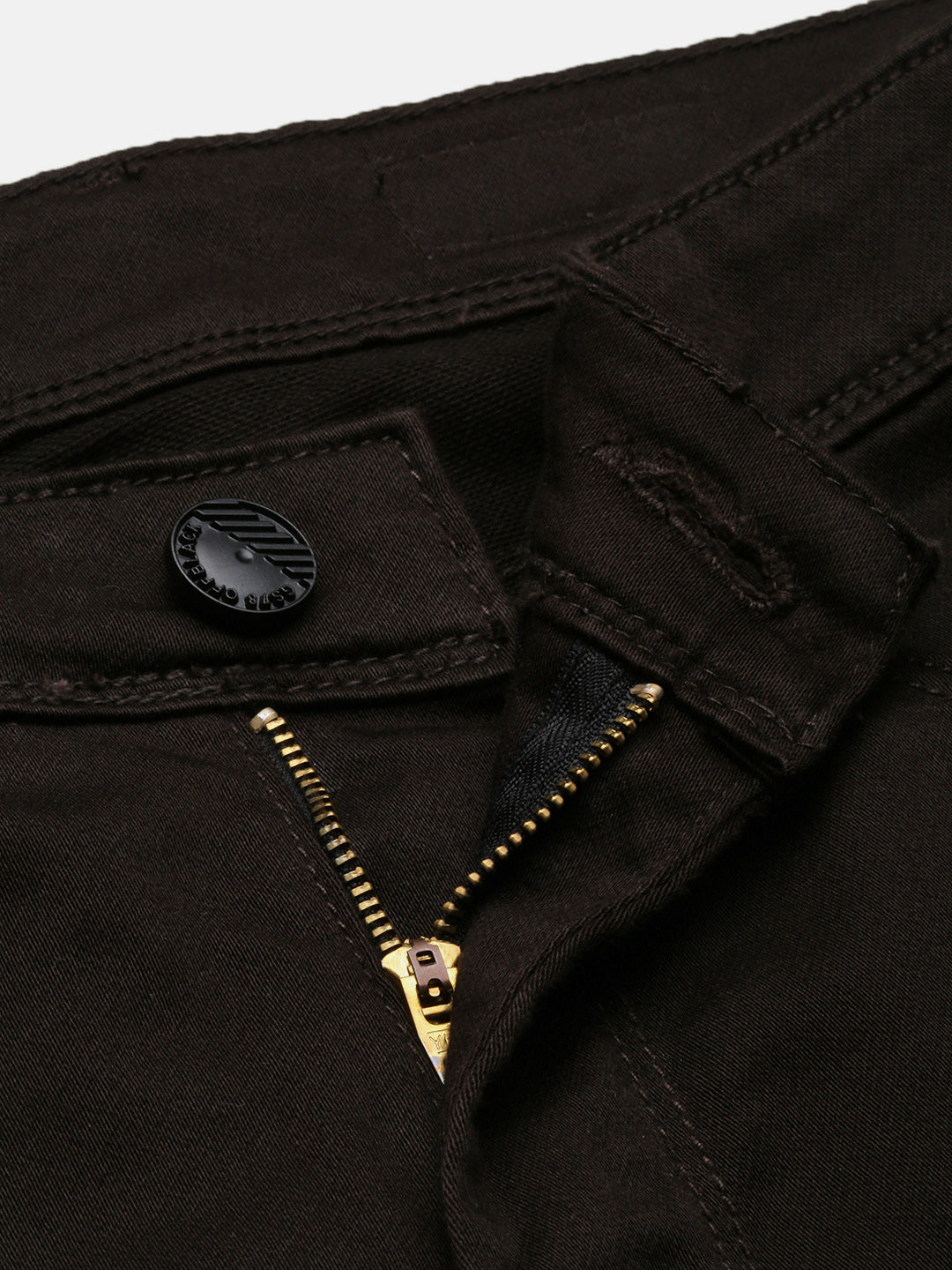 Men's Brown Solid Straight Fit Jeans