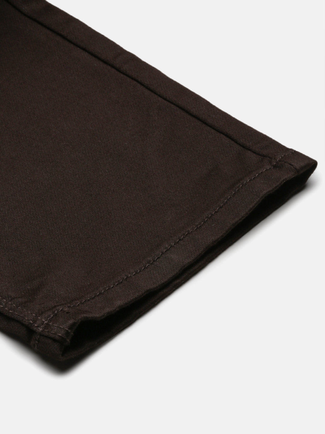 Men's Brown Solid Straight Fit Jeans