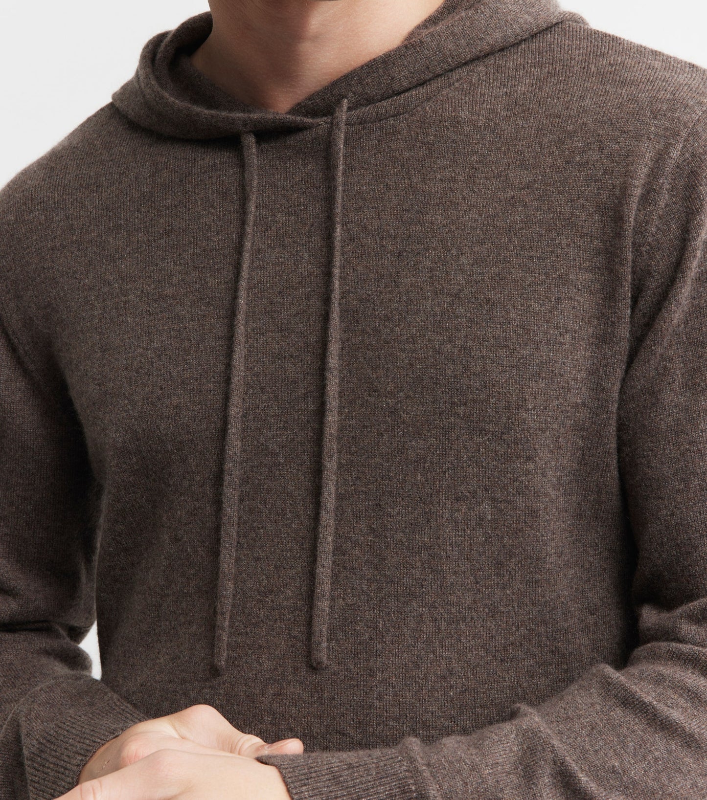 Unisex Cashmere Hoodie - Brown Melange
