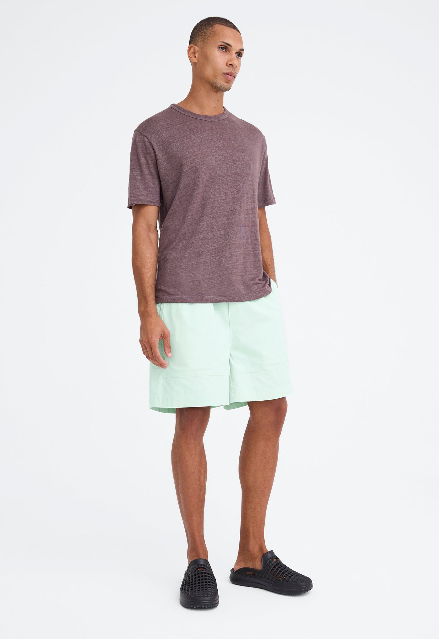 Line Linen Tee - Husk