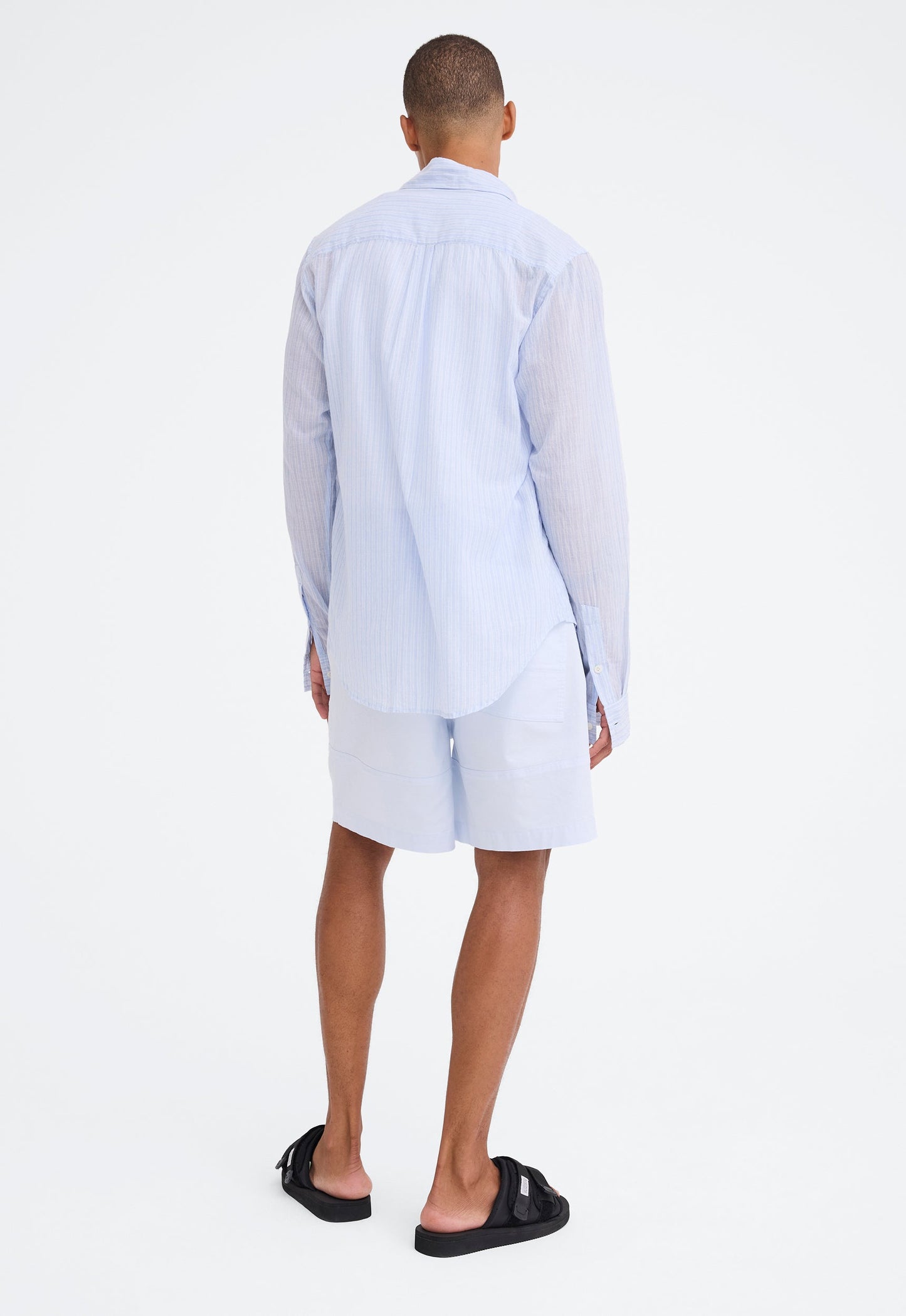 Beckett Shirt - Multi Stripe in Mid Blue