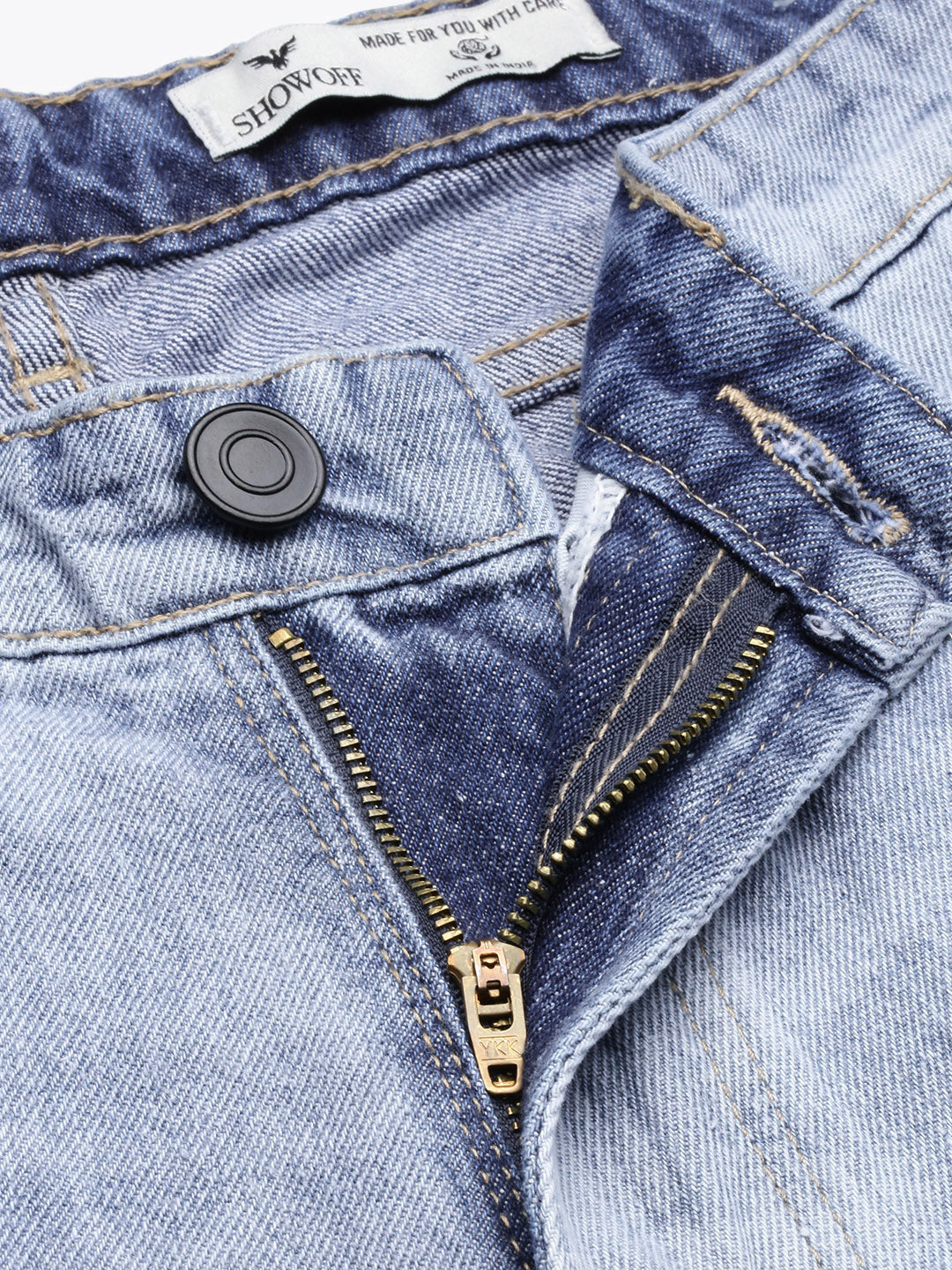 Men's Blue Light Acid Wash Relaxed Fit Jeans