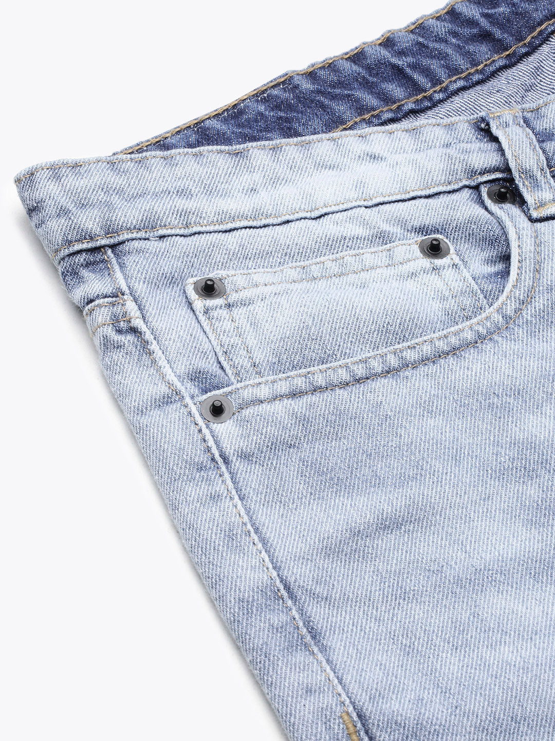 Men's Blue Light Acid Wash Relaxed Fit Jeans
