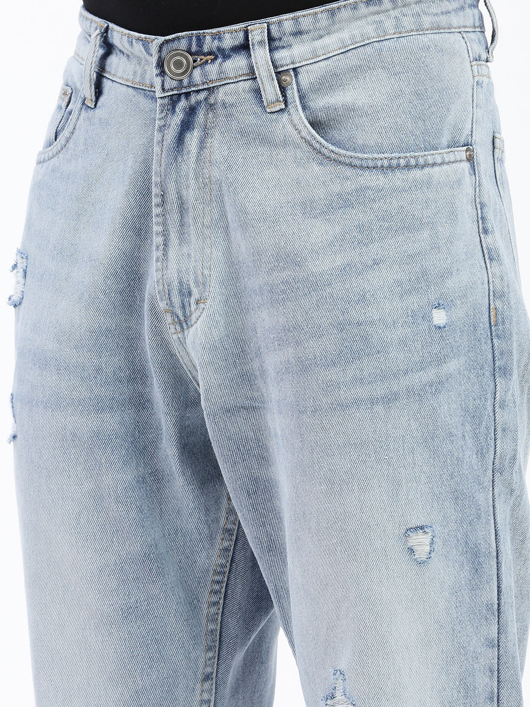 Men's Blue Regular Fit Slash Knee Torn Jeans