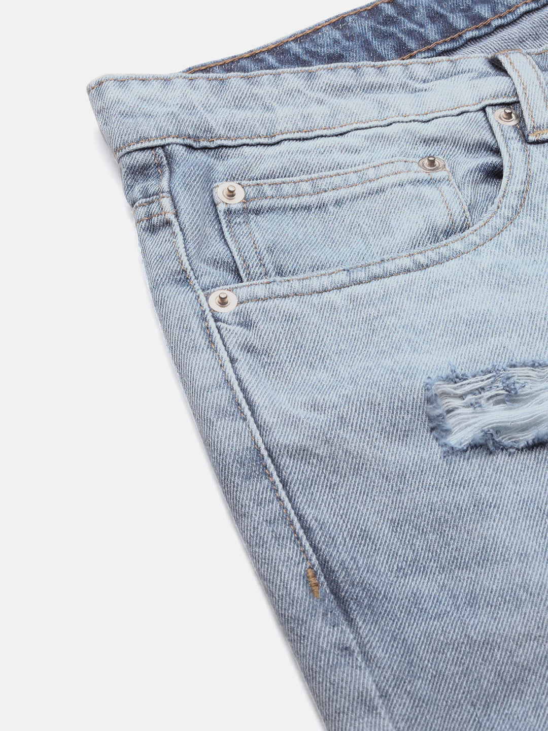 Men's Blue Regular Fit Slash Knee Torn Jeans