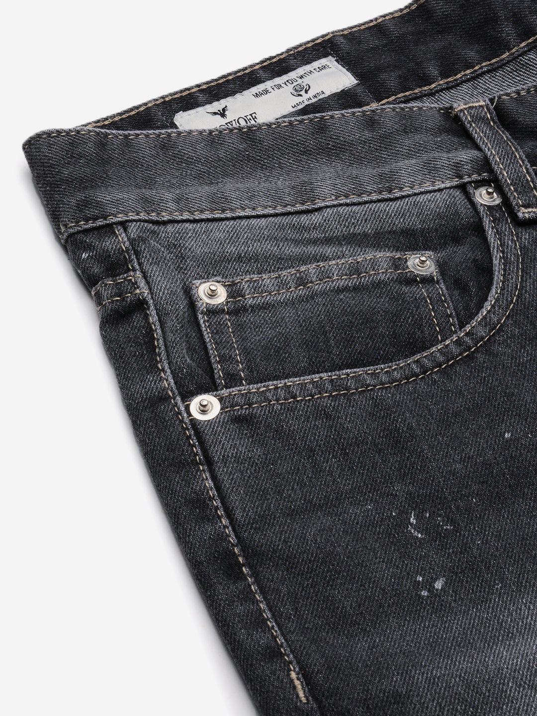 Men's Regular Fit Cropped Grey Jeans