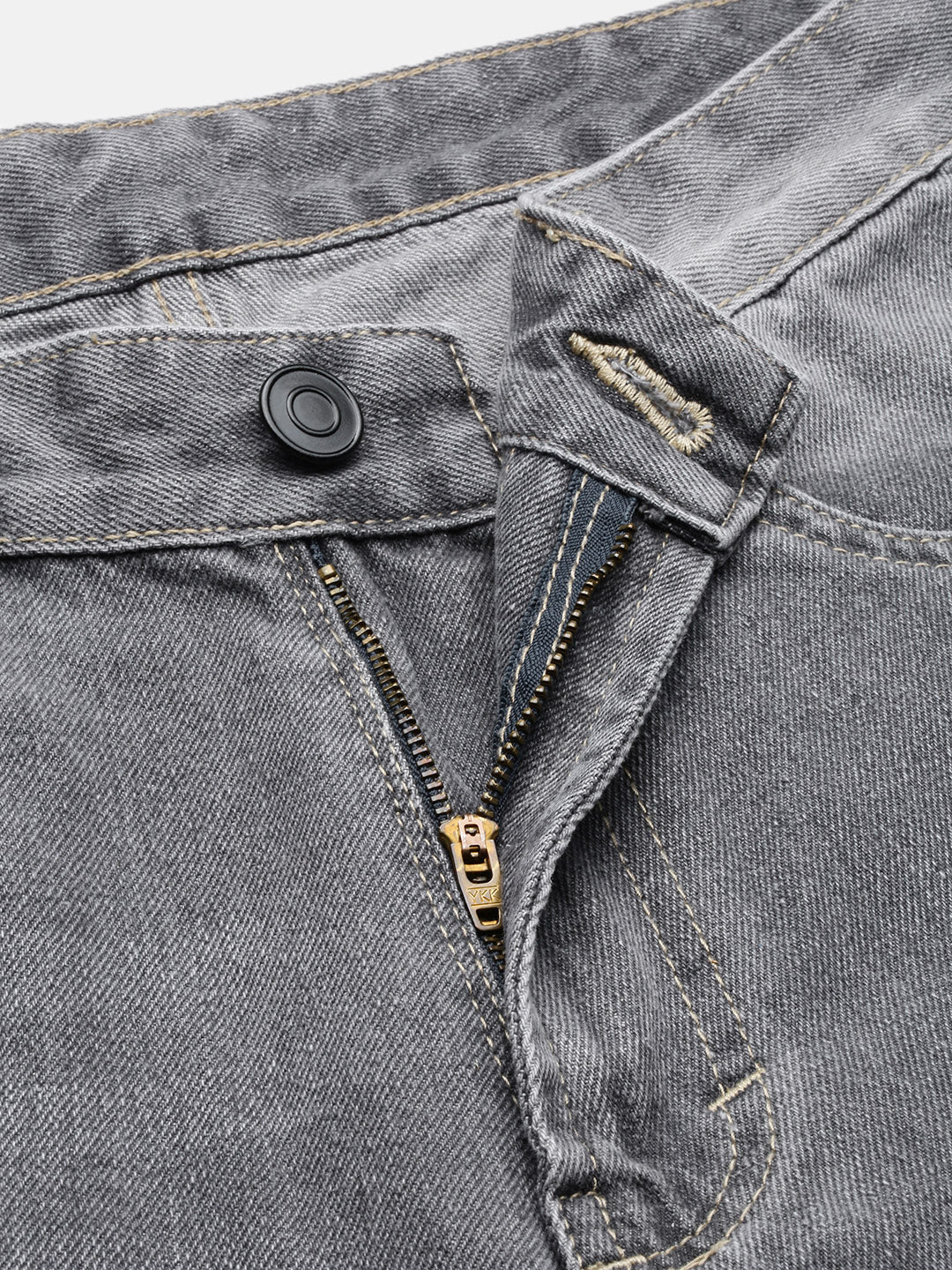 Men's Grey Slim Fit Cropped Light Fade Jeans
