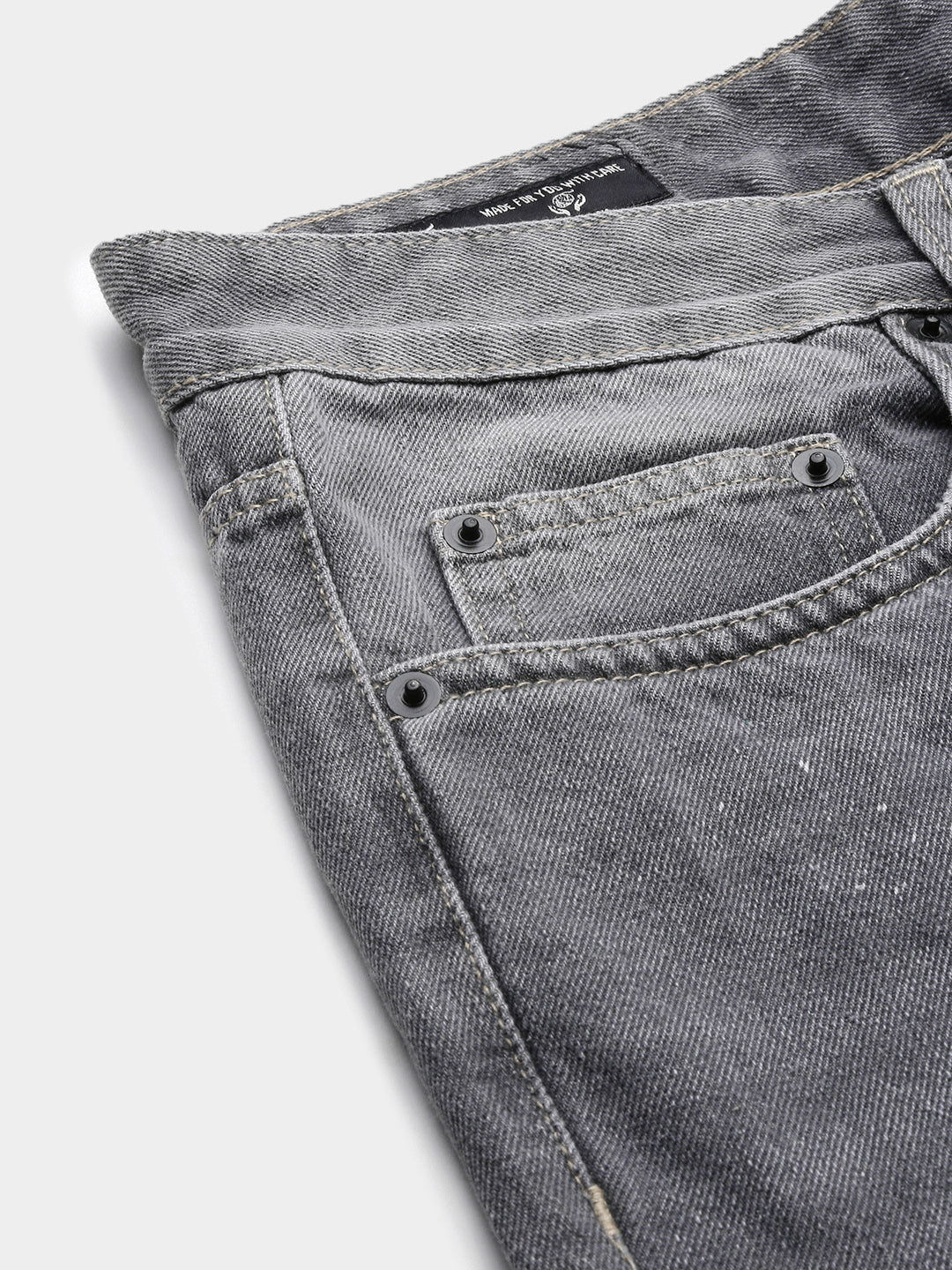 Men's Grey Regular Fit Cropped Jeans